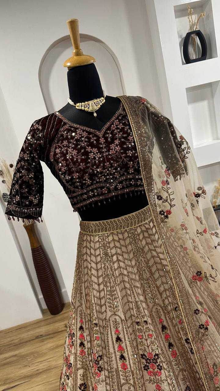Stunning Kasturi Silk Lehenga with Intricate Dori Work - MYLUXURY LANE ENTERPRISE